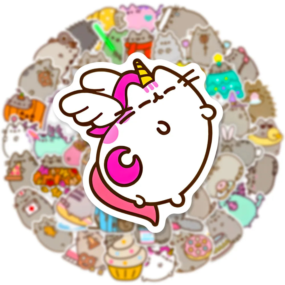 10/30/50PCS Chunky Cat Cute Animal Cartoon Stickers Decorative Stationery Scrapbook Notebook Phone Diary Kawaii Decals Sticker