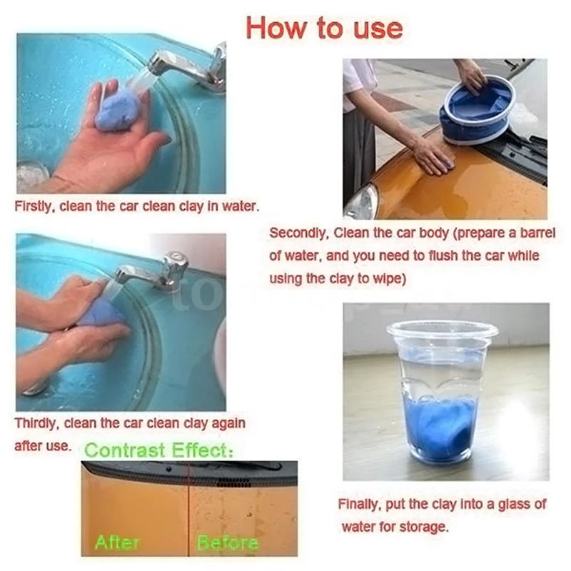 100g Car Washing Sludge Car Cleaning Mud Car Detail Cleaner Car Magic Mud Fine Medium Extra Heavy Car Washing Mud
