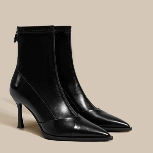 Women's Shoes High Heel Slim Ankle Boots Fashion Elegant Pointed Toe Short Booties 2025 Spring Autumn Laides Street Style Shoes