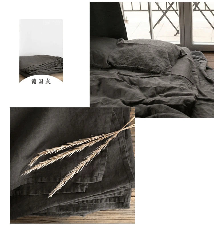 Washed Linen Bed Sheets, Natural Linen Bed Sheets, 1-Piece Set, Breathable and Super Soft Bedding (Excluding Pillowcases)