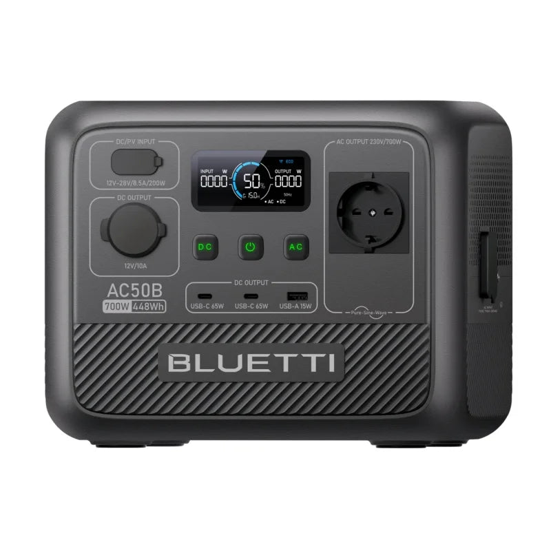 【EU PLUG】BLUETTI Centrale Elettrica Portatile AC50B, 448Wh LiFePO4 Batteria Backup 700W AC Uscita per Campeggio, Emergenza