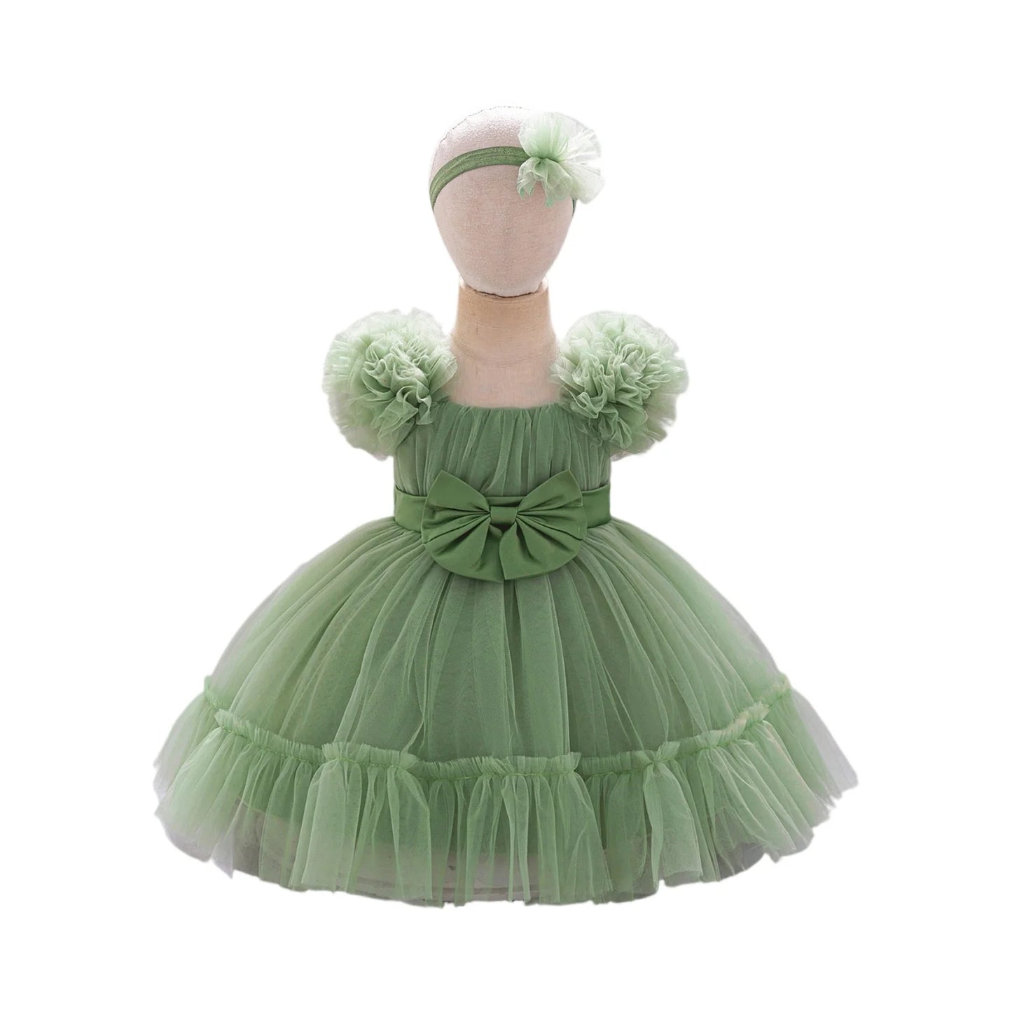 Toddler Party Baby Girls Dresses Baptism Bridesmaids Costume Infants 1st Birthday Bow Princess Dress Baby Wedding Christmas Gown