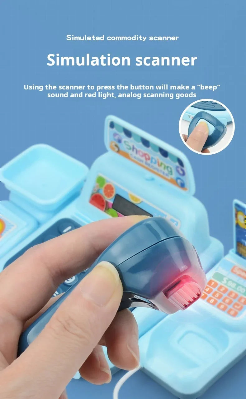 Simulation Shopping Cash House Toys Electronic Game Lighting and Sound Effects Supermarket Cashier Toys Toy for Kids Girl Gifts