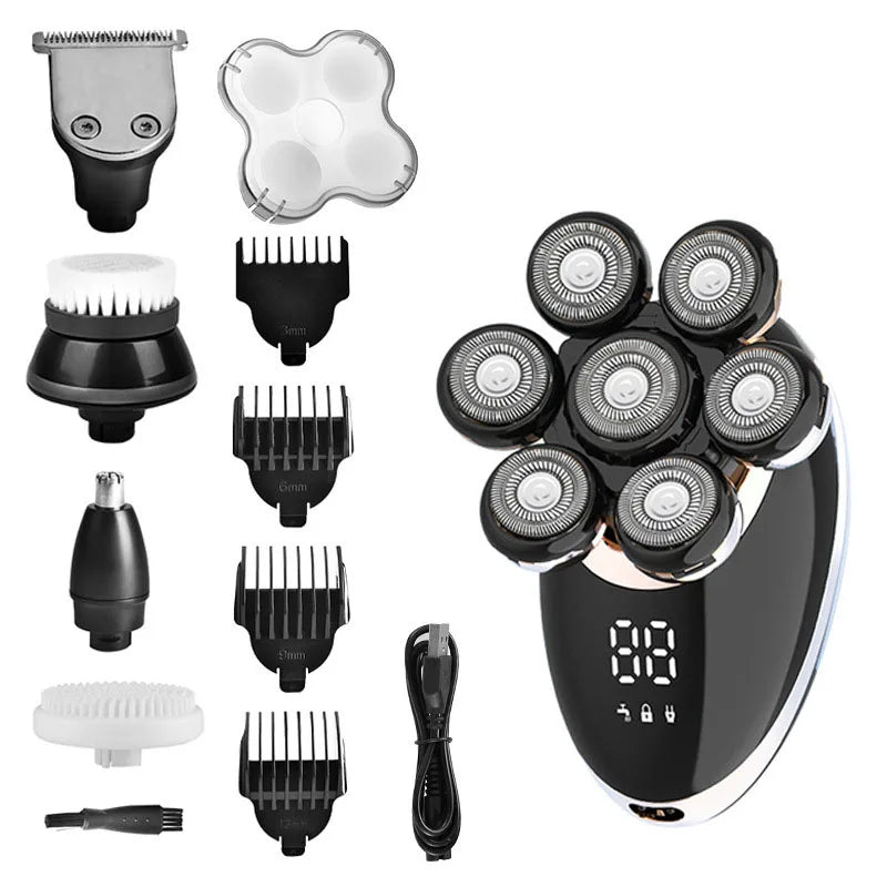 2025 7-Head Electric Shaver USB Dharging Stainless Steel Blades Men's Quick Shaving Beard Trimmer Hair Trimmer As A Gift For Men