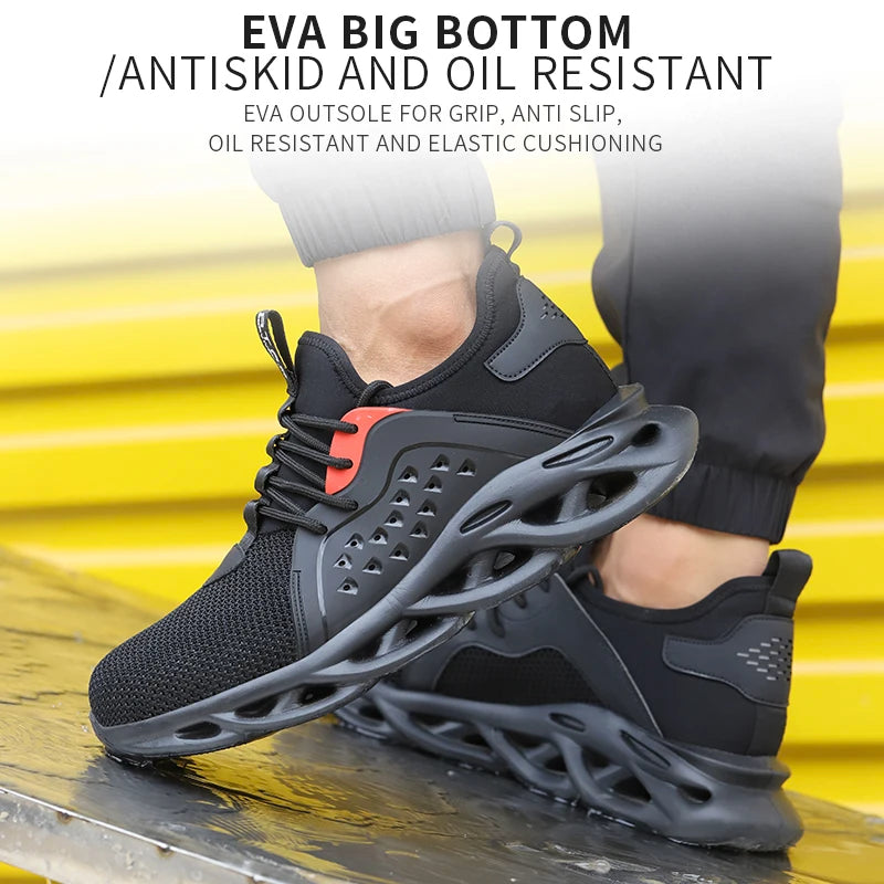 Steel Toe Work Shoes Breathable Working Shoes Women Man Safety Shoes Lightweight Puncture-Proof Boots Indestructible soles