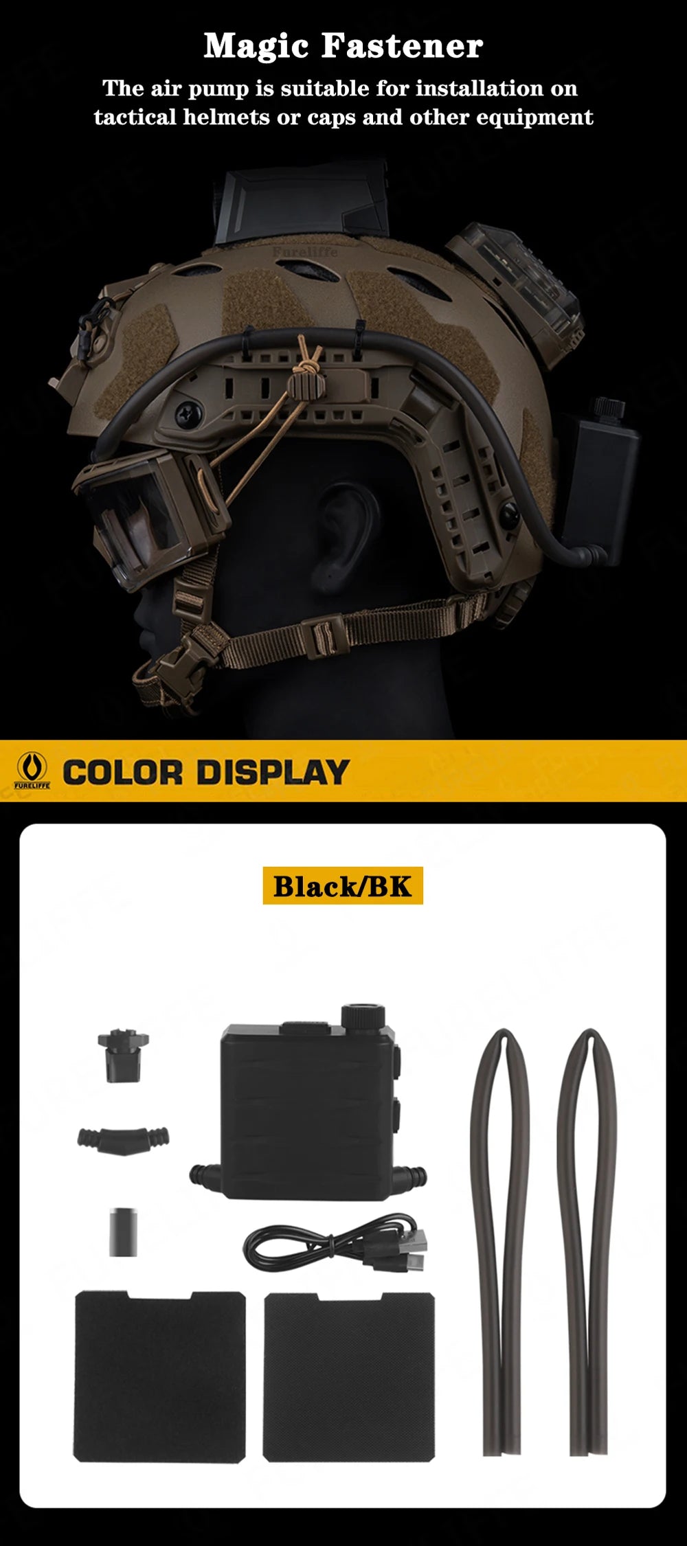 Tactical Goggles Fan Defogger Anti-Fog Kit Eyewear Air Defog for Airsoft Shooting Motocross Skiing Mountaineering Clear Vision