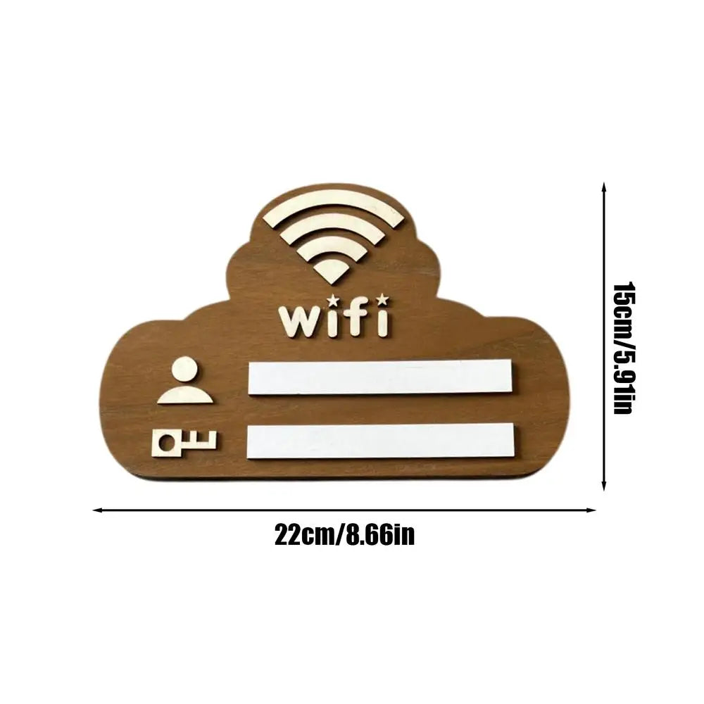 Wooden WiFi Board for Guests with Marker Pen for Public Places Shops Handwriting Account and Password Wifi Notice Board Signs