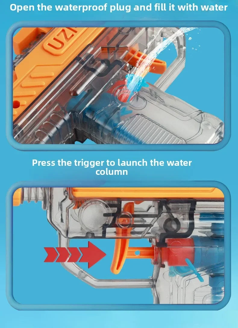 Summer Water Gun Non Electric Pistol High-pressure Full Automatic Shooting Water Beach Toy Gun for Kid Adult Interesting Game