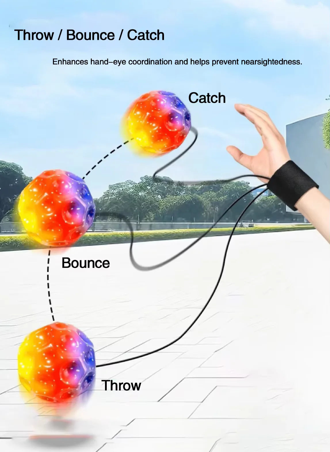 Unpress Toys Wrist High Elastic Hole Hole Moon Stone Foam Swing Ball Children Adult Sports Gifts