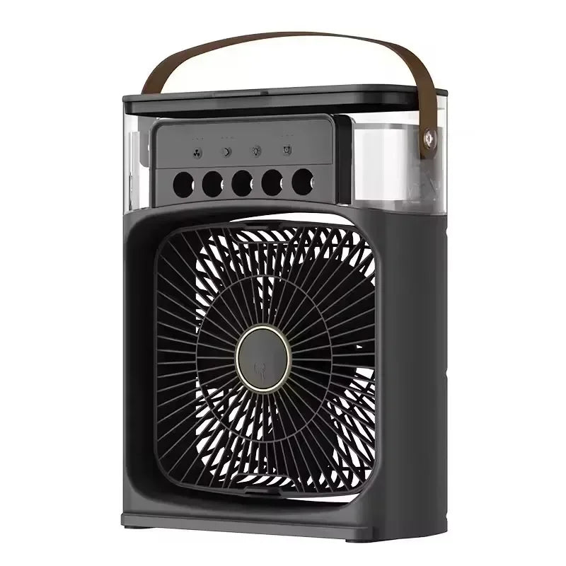 3 in 1 Mini Portable Cooling Fan with USB Charging Water Mist Air Conditioner LED Night Light for Home Office Desk Humidifier