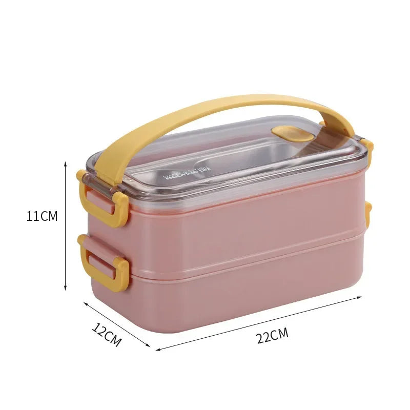 304 Stainless Steel Thermal Lunch Box Office Worker Bento Box Single/Double Layer Student Children Food Storage Container Store