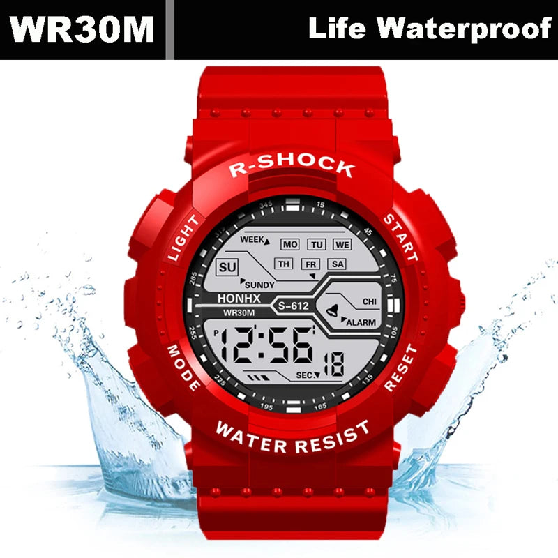 YIKAZE Men's Digital Electronic Watch Sports Glow 55mm Large Dial Student Outdoor Adventure Trend Multifunctional Watches Clock