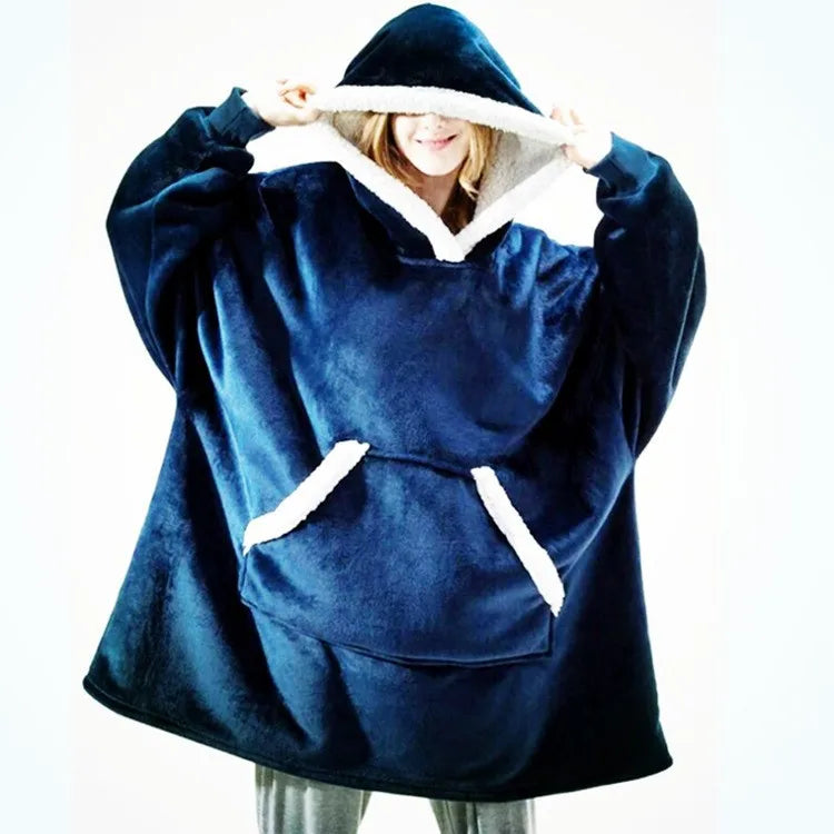 Pullover Fleece Pajamas Women's Padded and Thickened Home Cold-proof Robe Women's Couples Clothing Sweater Fleece Warm Clothes