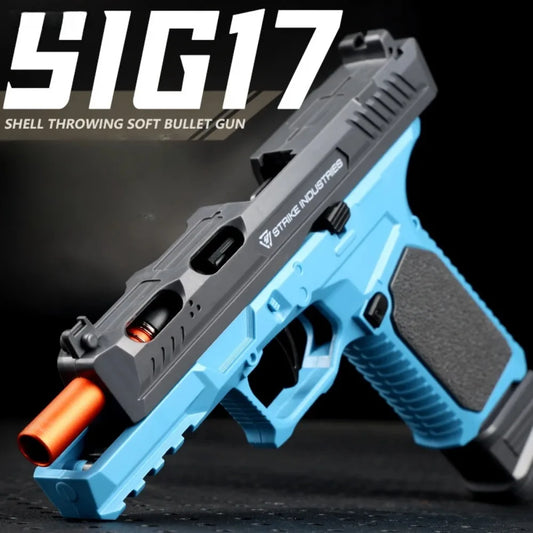Soft Bullet Airsoft Sig17 Throwing Shell Toy Gun Outdoor Sports CS Game Empty Hanging Weapon Pistol for Kids Boys Birthday Gift