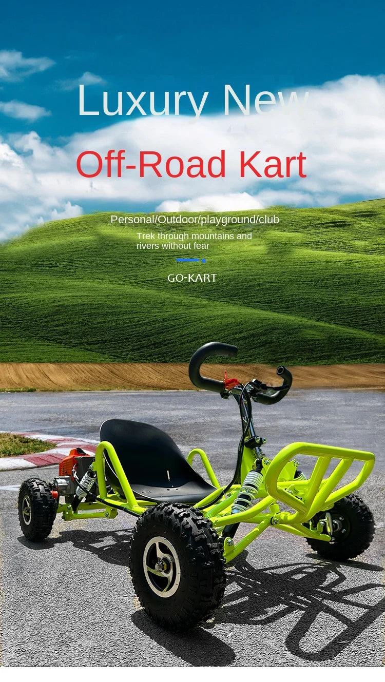 SRJOIN Off-road kart sports kart gasoline-powered mini vehicle suitable adults children track-ready small car drift adaptable