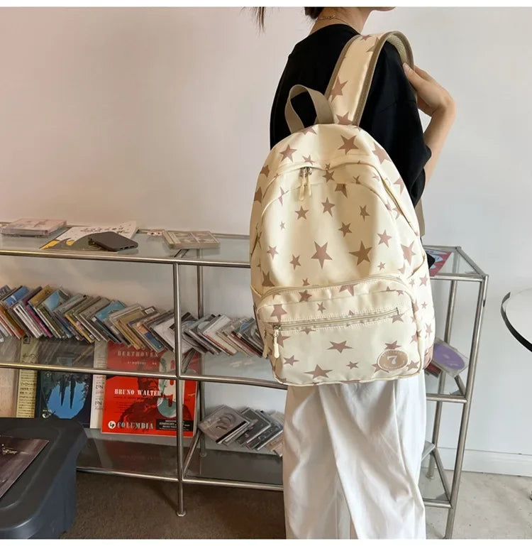 Star Backpack for Women Men 17 Inch Star Laptop Backpack College Bag Cute Travel Backpack Student Back To School Casual Bookbag