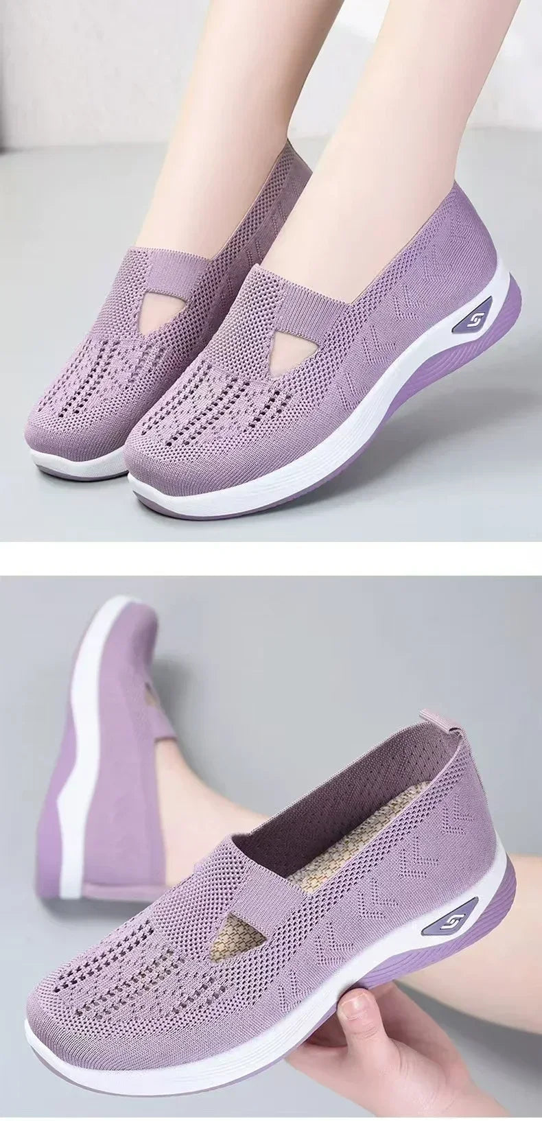 Orthopedic Shoes for Women Walking Shoes Slip On Arch Support Memory Foam Breathable Sneakers Summer Comfortable Casual Trainers - Belvar