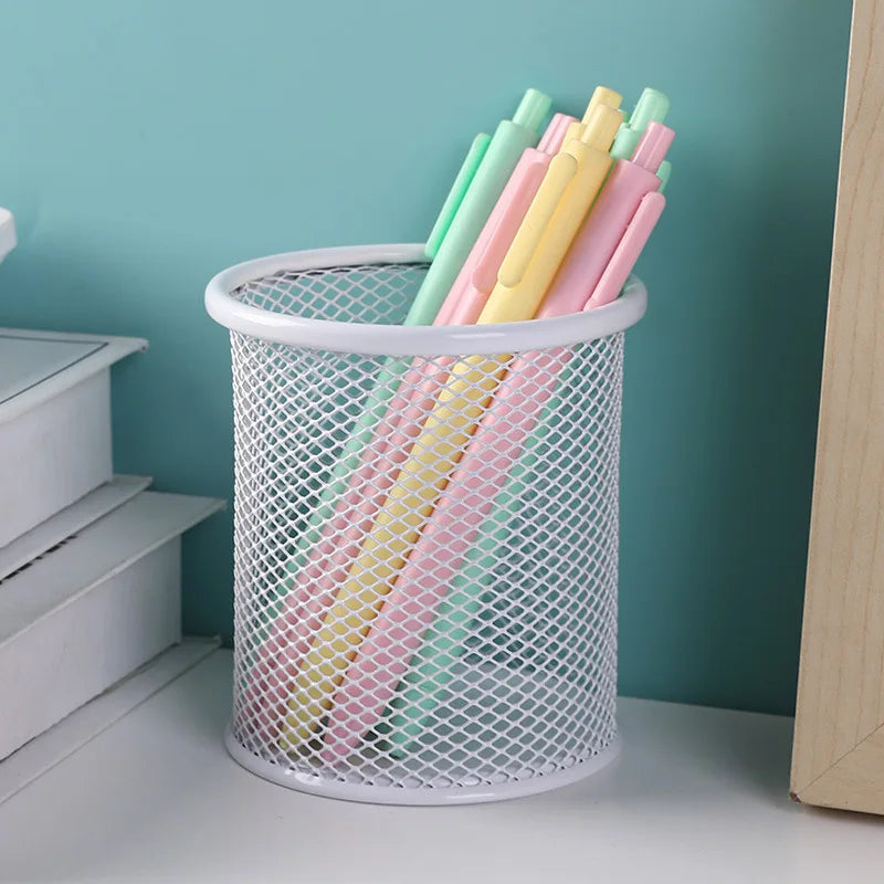 1Pcs New Pencil Holder Office Desk Metal Mesh Square Pen Pot Cup Case Container Organiser Durable Pencil Case