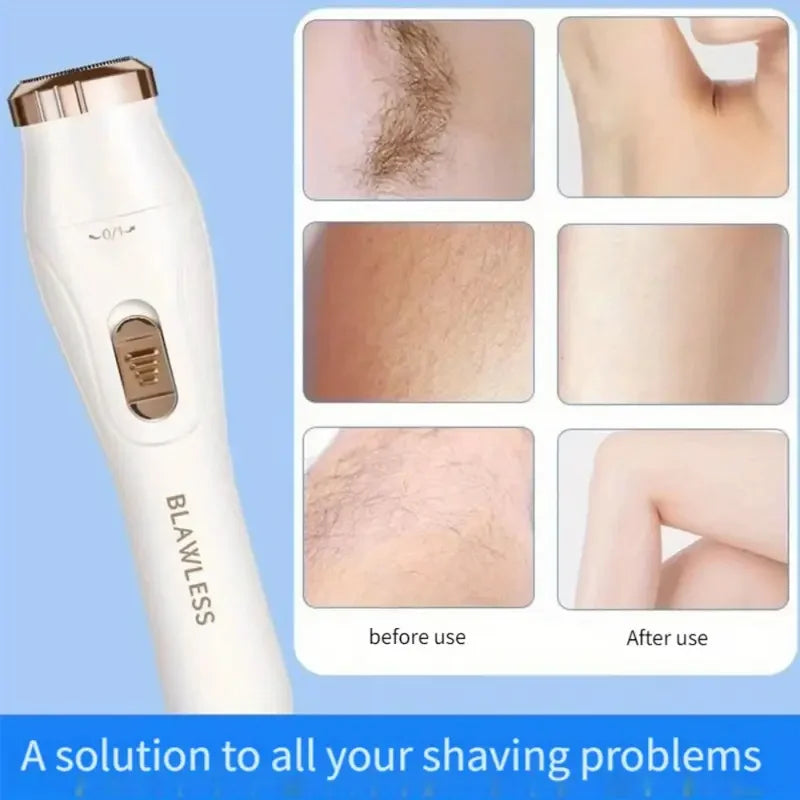 1pc Blissful 3-in-1 Electric Hair Removal Kit for Women - USB Rechargeable Facial Trimmer, Nose Hair Clipper, Full Body Epilator
