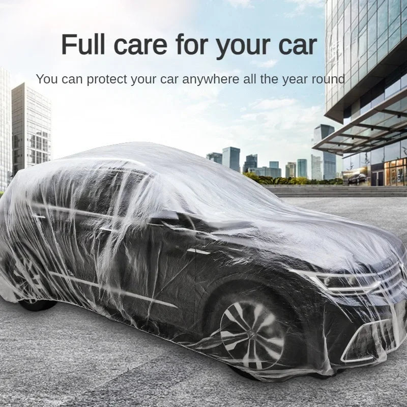 1-10PCS Disposable Car Cover Transparent Car Cover Car Coat and Car Cover PE Film Rain Cover Disposable Car Cover Car Dust Cover