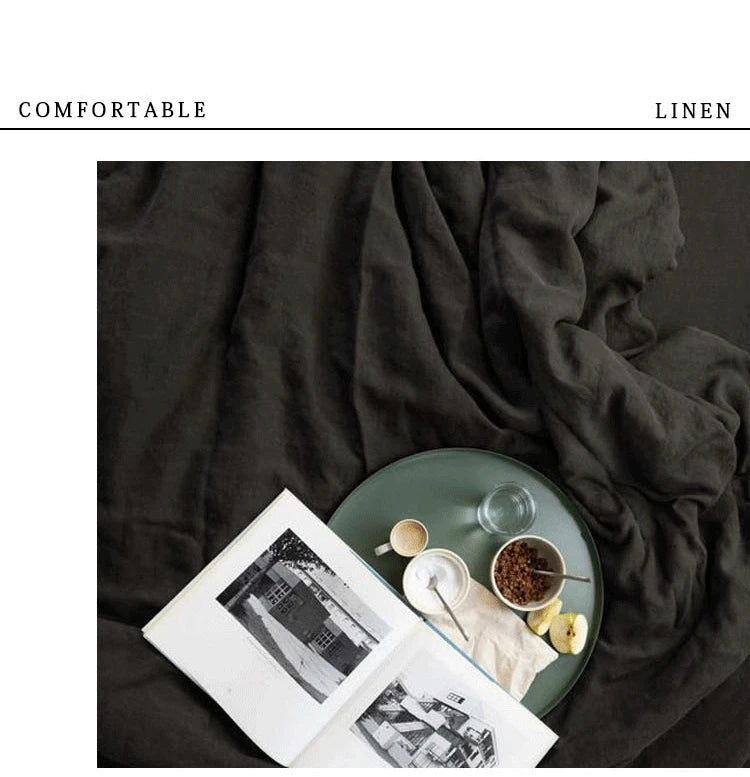 Washed Linen Bed Sheets, Natural Linen Bed Sheets, 1-Piece Set, Breathable and Super Soft Bedding (Excluding Pillowcases)