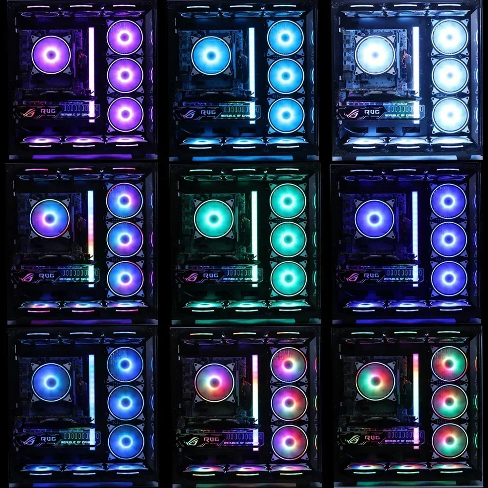 120mm Friador De Ventilador De Computador 6PIN RGB 12 Cm Silencioso Ventilador 5V RGB Velocidade De Ventilador Aura Sync