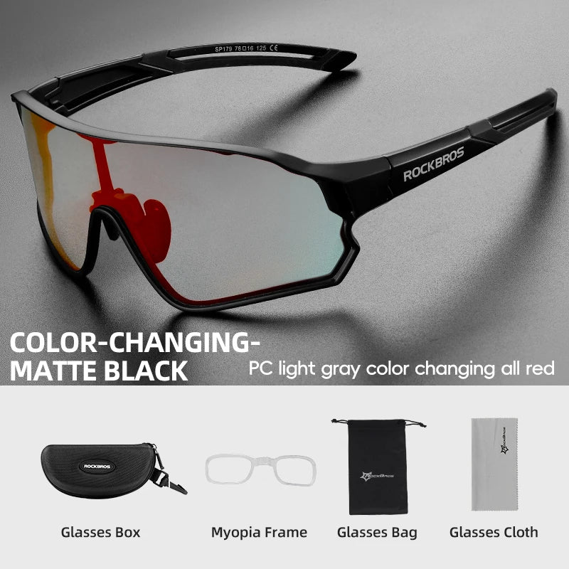 ROCKBROS Bike Glasses Polarized / Photochromic UV400 Sun Protection Sports Eyewear Bicycle Sunglasses MTB Road Cycling Glasses