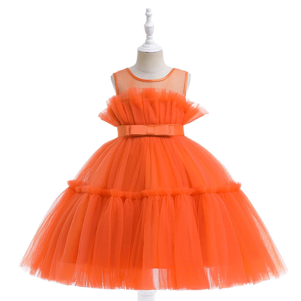 2022 Baby Dress For Girls Kids Wedding Bridesmaid Dresses Toddler Tulle Birthday Princess Party Dress Infant Outfits Vestidos