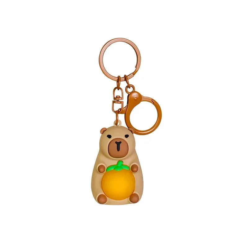Simulation Capibara Anime Lighting In The Dark Toy Kawaii Cute Mini Doll Warm Light Keyring Creative Luminous Capybara Keychain
