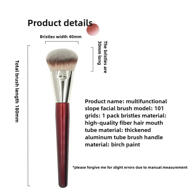 1pc 101 Contoured Foundation Makeup brushes Angled Liquid Base Concealer Make up brushes Red wood handle cosmetic tools 506