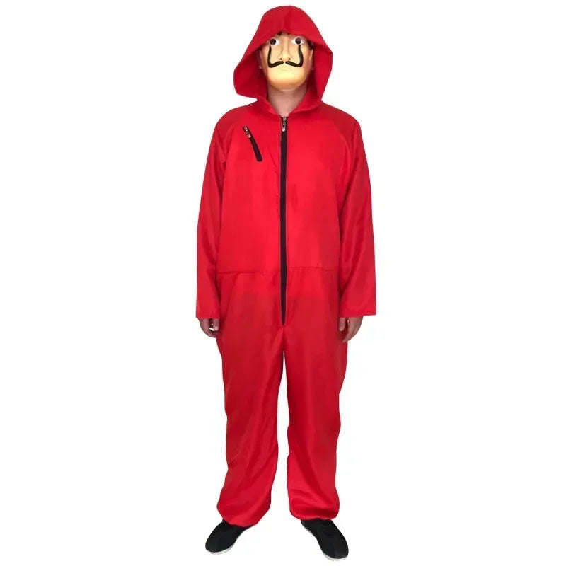 2025halloween Anime Salvador Dali Cosplay Kostuum Halloween Rode Jumpsuit Carnaval Party Cos Kostuum Kostuum Pak Voor Kind