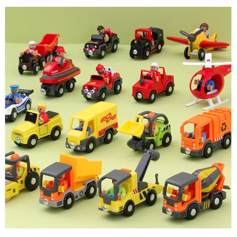 Variety Of Optional Track Magnetic Cars Multi-Purpose Vehicles Compatible Brand Wooden Scene Track Car Toys Children's Gifts W09