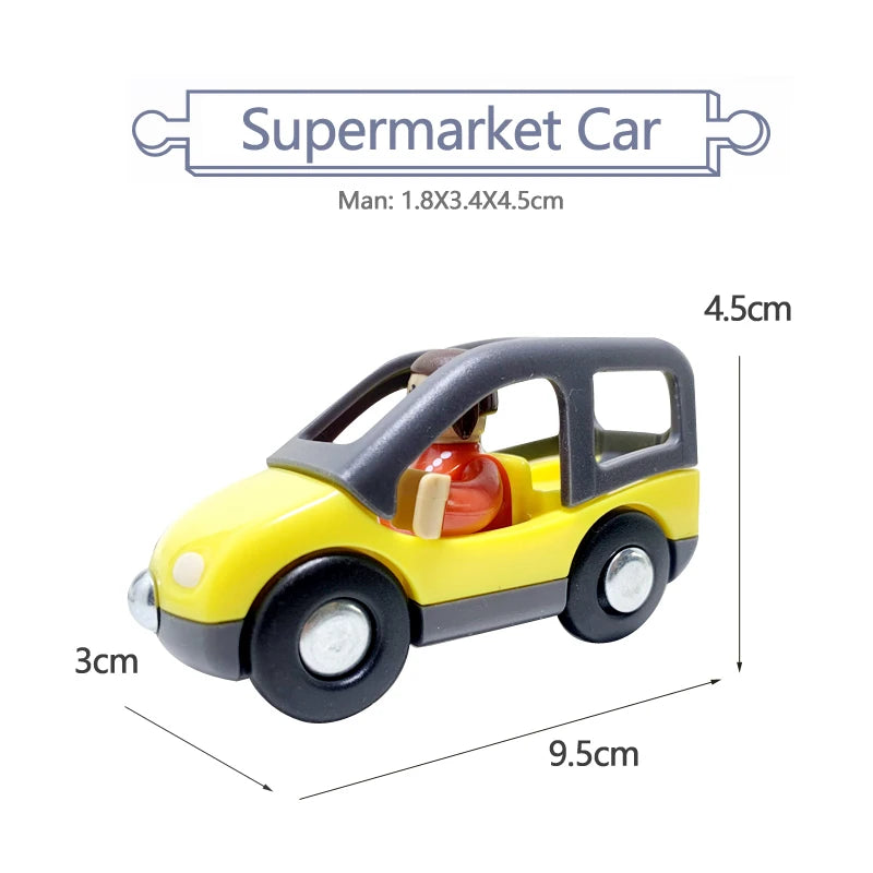 Variety Of Optional Track Magnetic Cars Multi-Purpose Vehicles Compatible Brand Wooden Scene Track Car Toys Children's Gifts W09