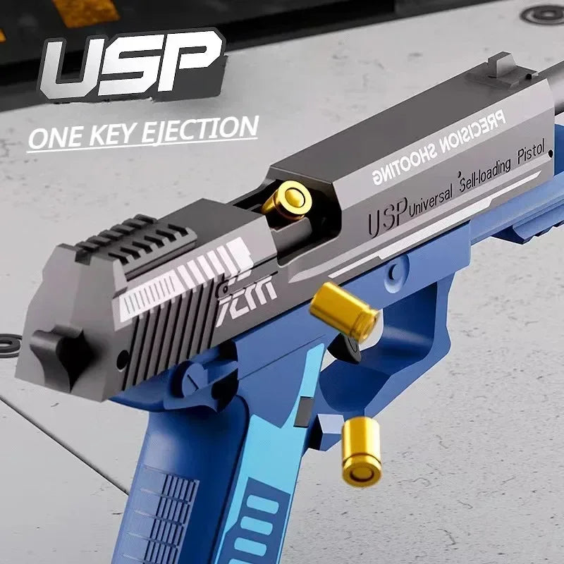 Soft Bullet Toy Gun USP Throwing Shell Airsoft Blaster Outdoor Sports CS Game Weapon Pistol Shooter Weapon for Children Gift