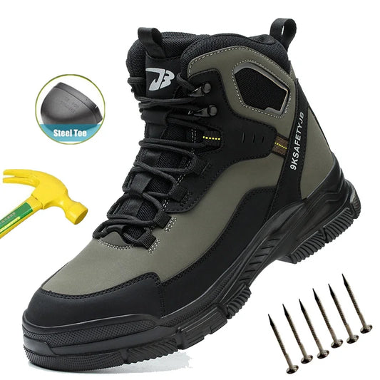 Man Safety Shoes Puncture-Proof Work Sneaker Waterproof Work Shoes Steel Toe Shoes Safety Boots Indestructible Shoes Lightweight - Belvar