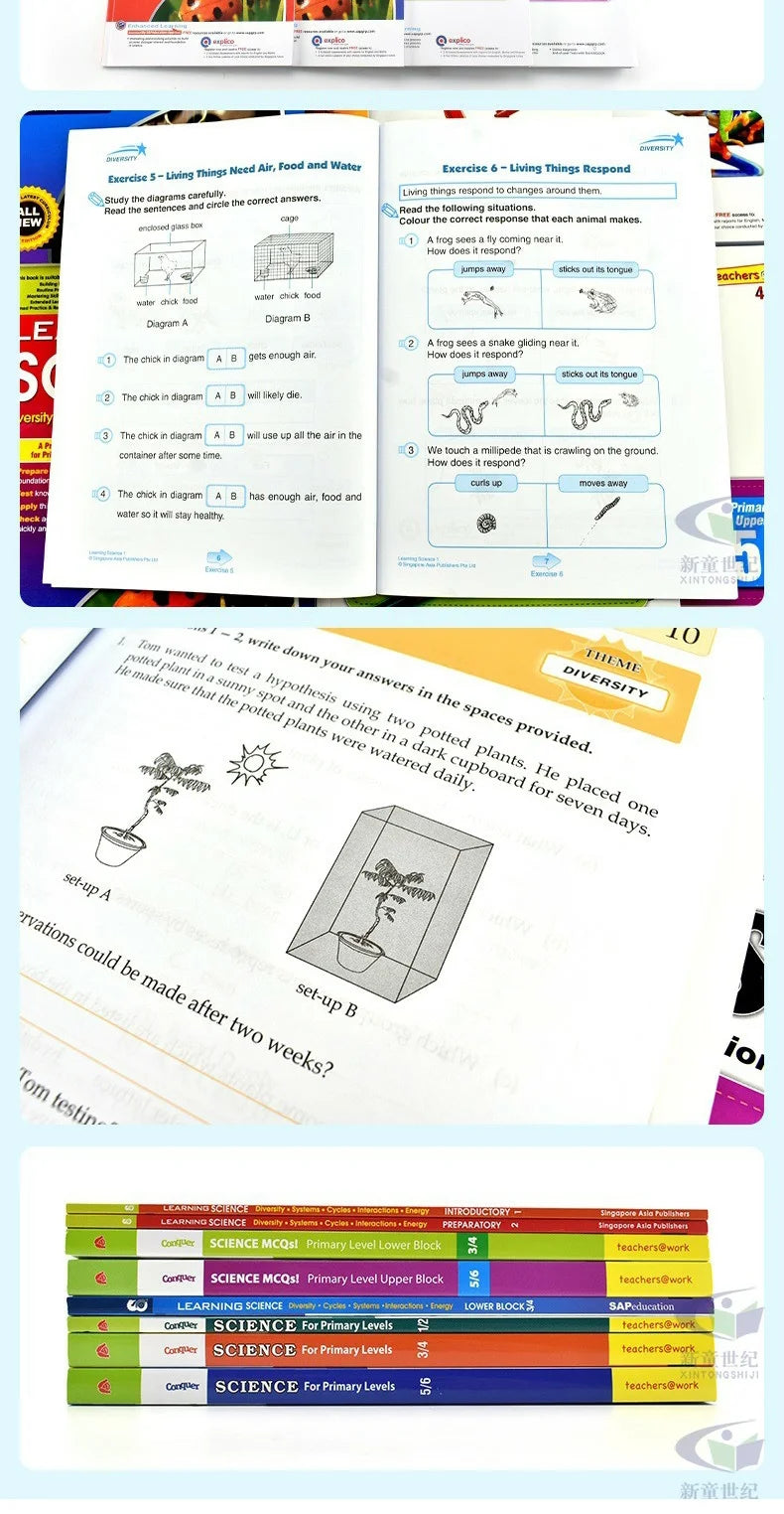 Singapore Science Primary School Grades 1-6 SAP Learning + Conquer Science Science Subject Workbook Knowledge Series