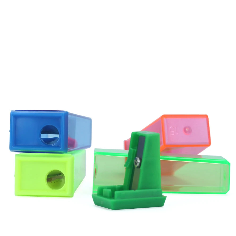 Rectangle 4 Colors  Pencil Sharpener Transparent Smart Sharpers Long Service Life For Office 557