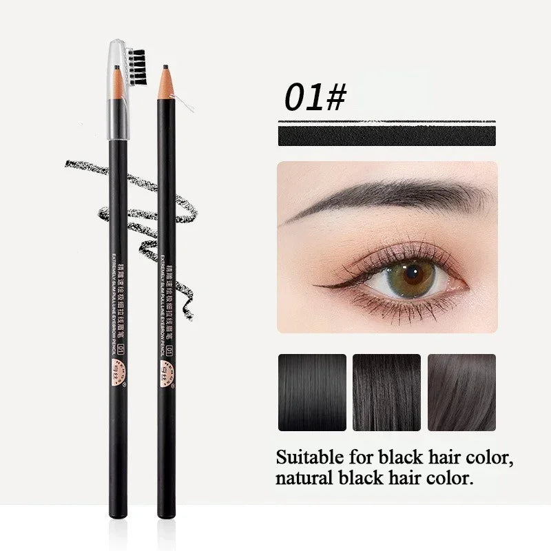1/3/5/10pcs Ultra-fine Eyebrow Pencil 2mm Line Smooth Soft Eyebrow Pencil Brown Waterproof Long Lasting Make-up Pen with Brush
