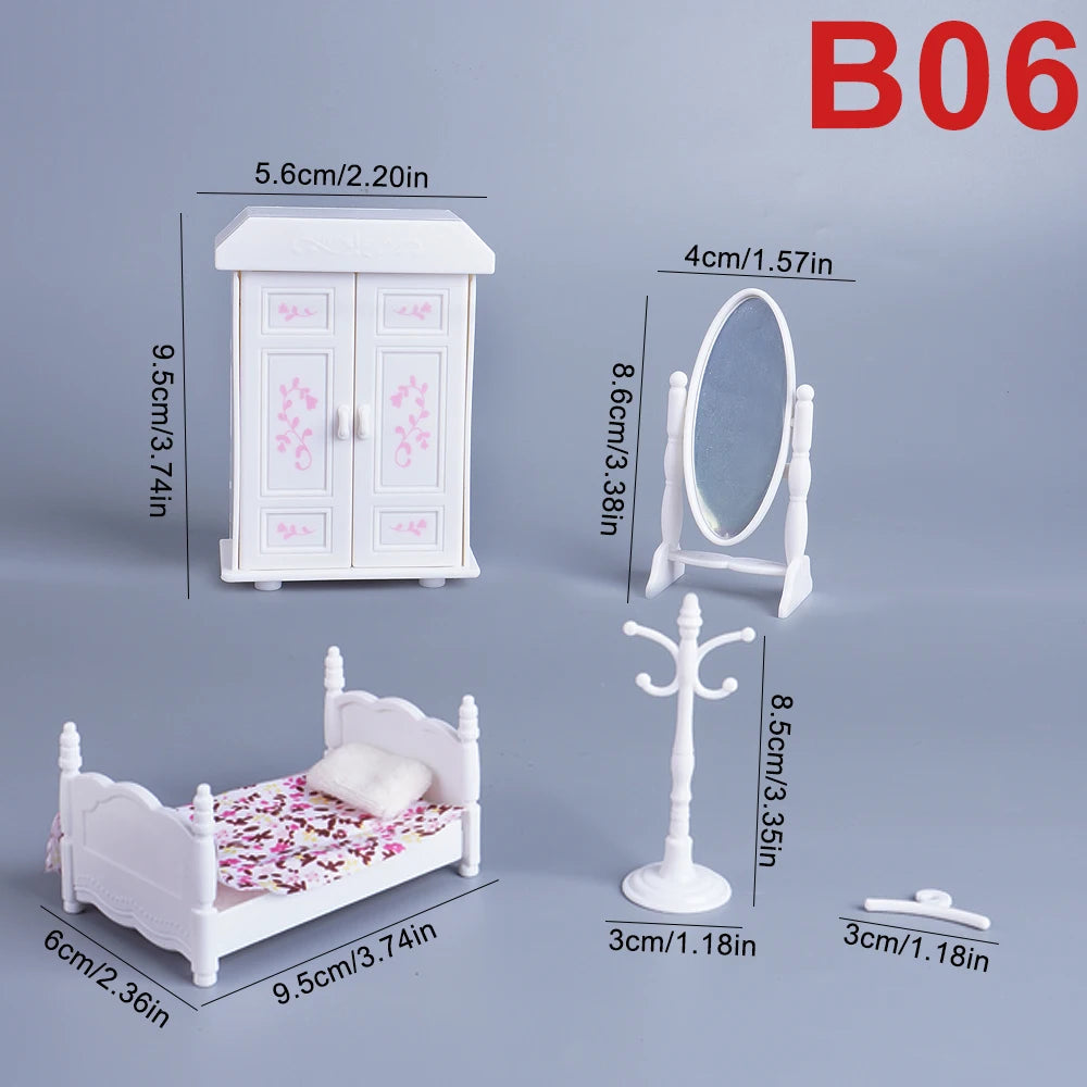 1:12Dollhouse Miniature Furniture Toys Set DIY Forest Family Kids Girls Pretend Play Furniture Toys Gift for Christmas Birthday
