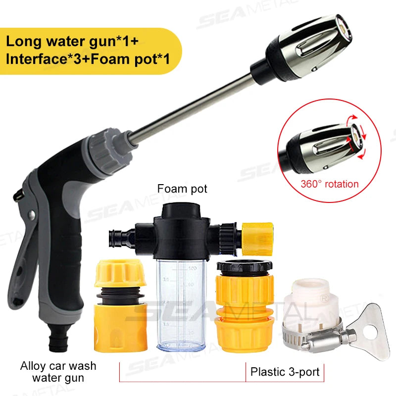 SEAMETAL High Pressure Car Wash Gun Foam Pots Lances Irrigation Tools Adjustable Sprinkler Car Home Garden Watering Tool Set
