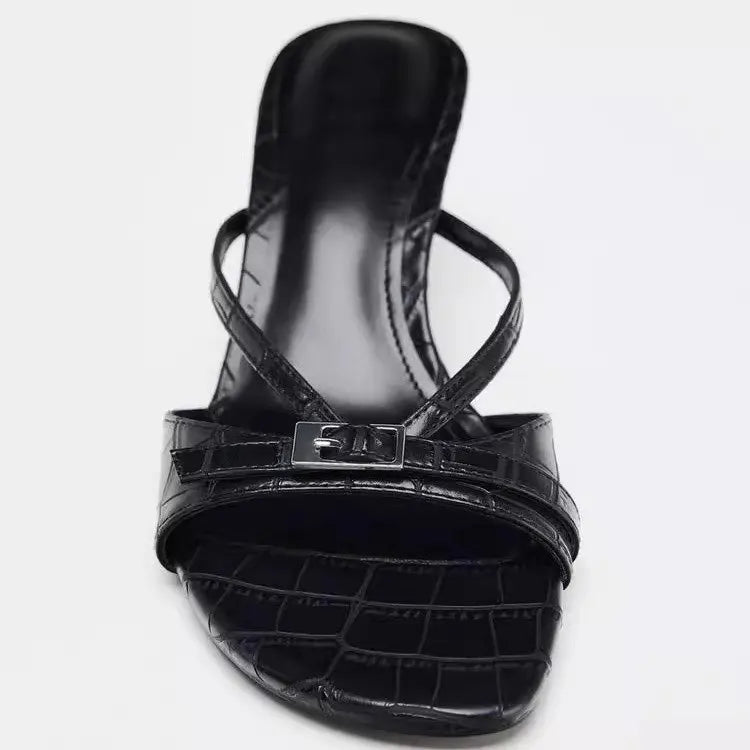 Women's High Heels Slippers Designer Heeled Shoes 2025 Summer Fashion Sandals Pumps Shallow Sexy Slides Stilettos Mujer Zapatos - Belvar