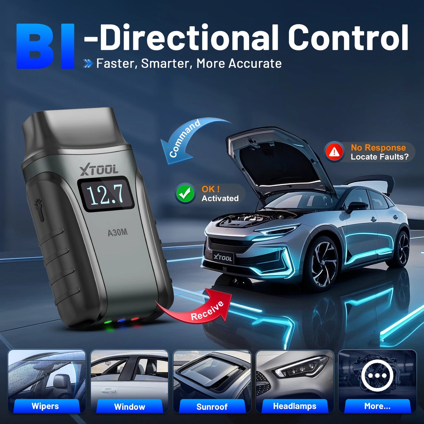 XTOOL Anyscan A30M Bluetooth OBD2 Scanner Car Diagnostic Tools 26+ Reset Service Code Reader FCA AUTOAUTH Lifetime Free Update