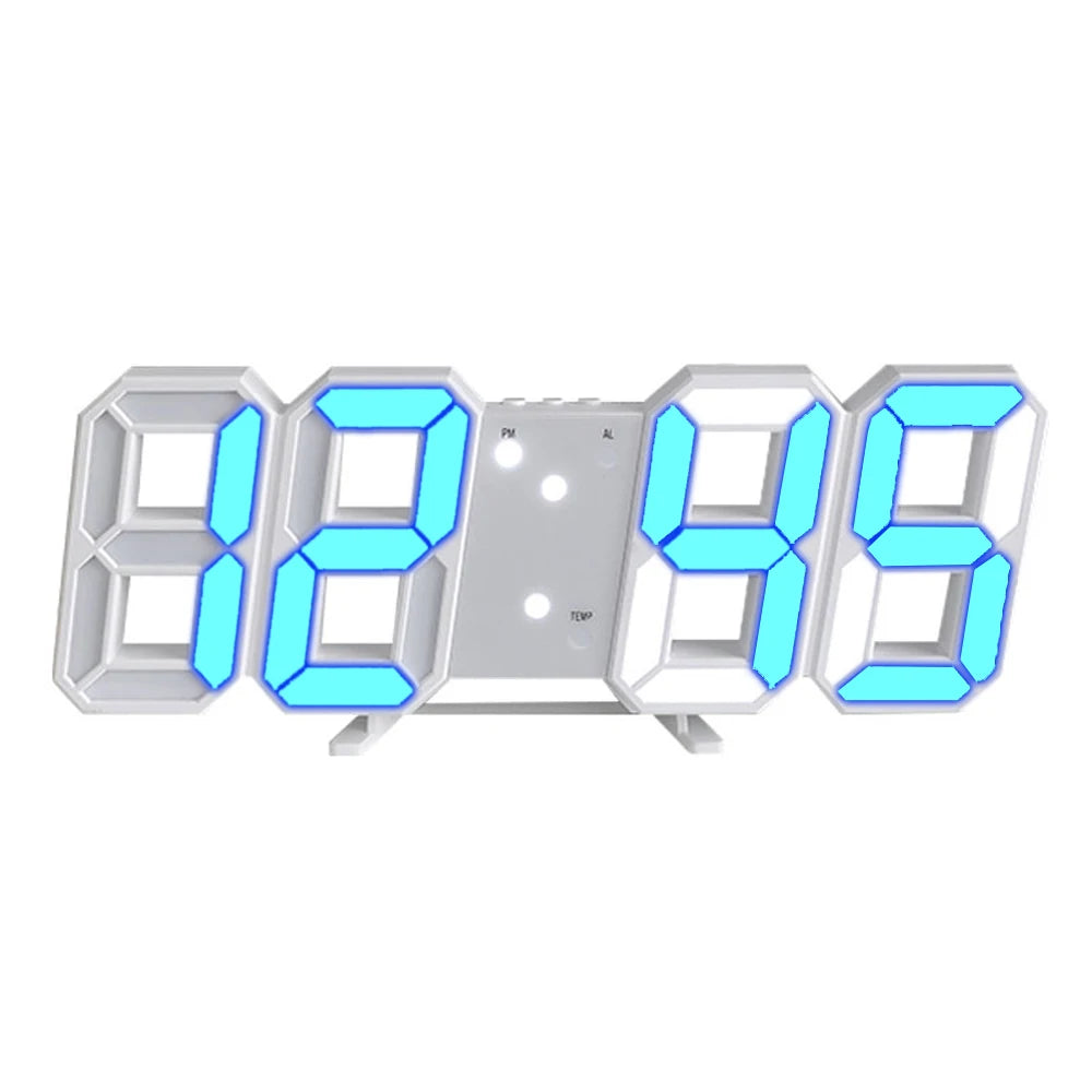 3D LED Digital Clock Luminous Fashion Wall Clock Multifunctional Creative USB Plug in Electronic Clock Home Decoration