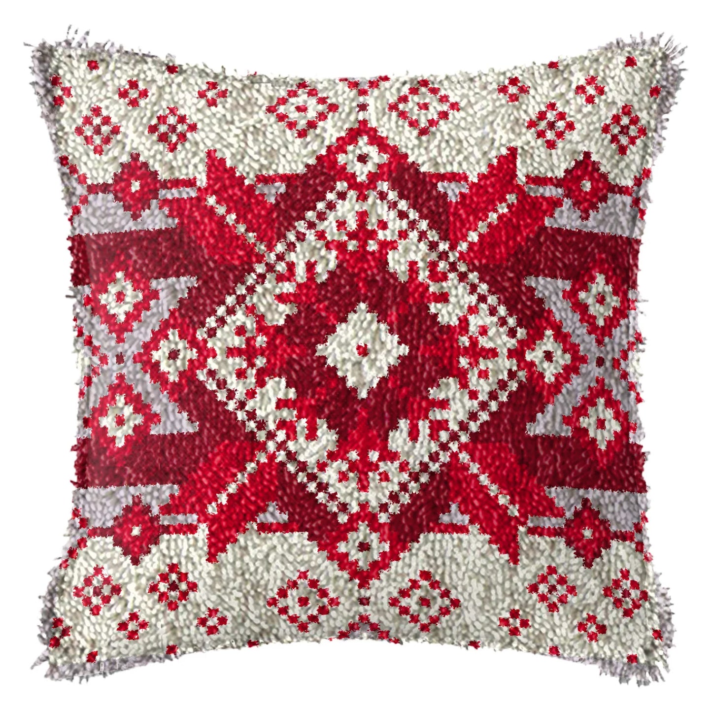 Smyrna Flower Latch Hook Kit Mats Cushion Pillow DIY Crafts Simple Cushion Embroidery Latch Hook Rug Needlework Button Packages