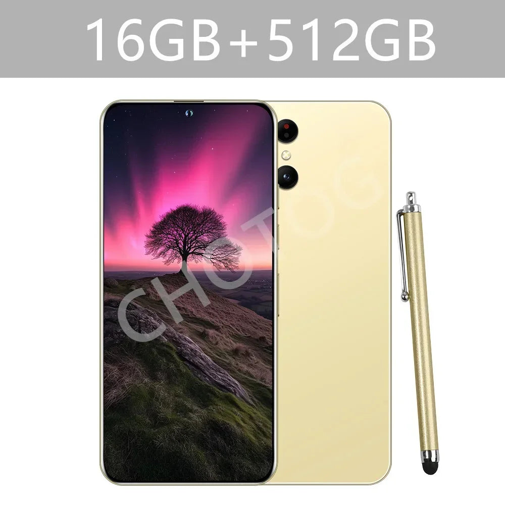 2025 Cellphones S+ 24 Ultra Original 5G Smartphone 7.3HD Dual SIM Cell Phone 7800mAh Android 14 Global Version Mobile Phones