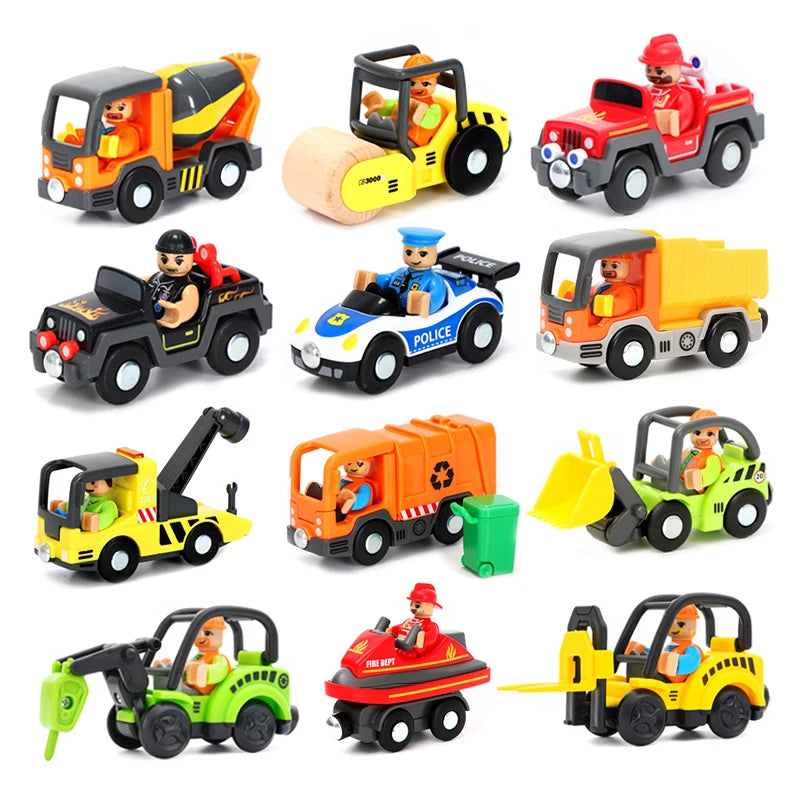 Variety Of Optional Track Magnetic Cars Multi-Purpose Vehicles Compatible Brand Wooden Scene Track Car Toys Children's Gifts W09
