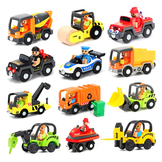 Variety Of Optional Track Magnetic Cars Multi-Purpose Vehicles Compatible Brand Wooden Scene Track Car Toys Children's Gifts W09