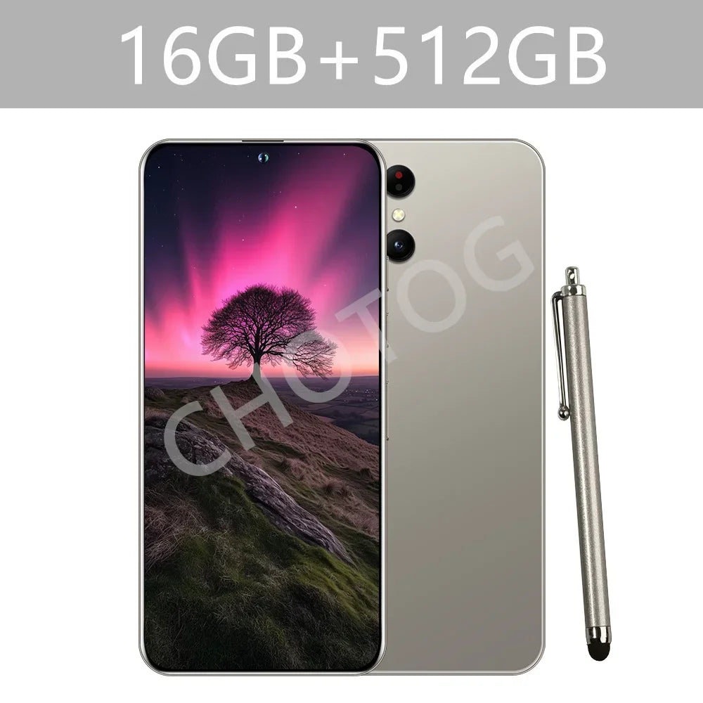 2025 Cellphones S+ 24 Ultra Original 5G Smartphone 7.3HD Dual SIM Cell Phone 7800mAh Android 14 Global Version Mobile Phones