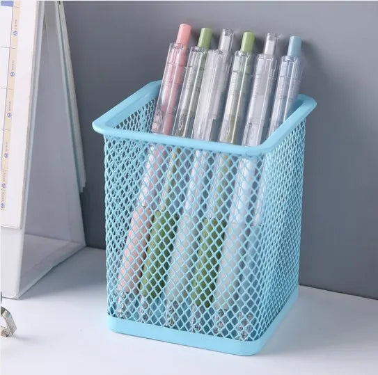 1Pcs New Pencil Holder Office Desk Metal Mesh Square Pen Pot Cup Case Container Organiser Durable Pencil Case