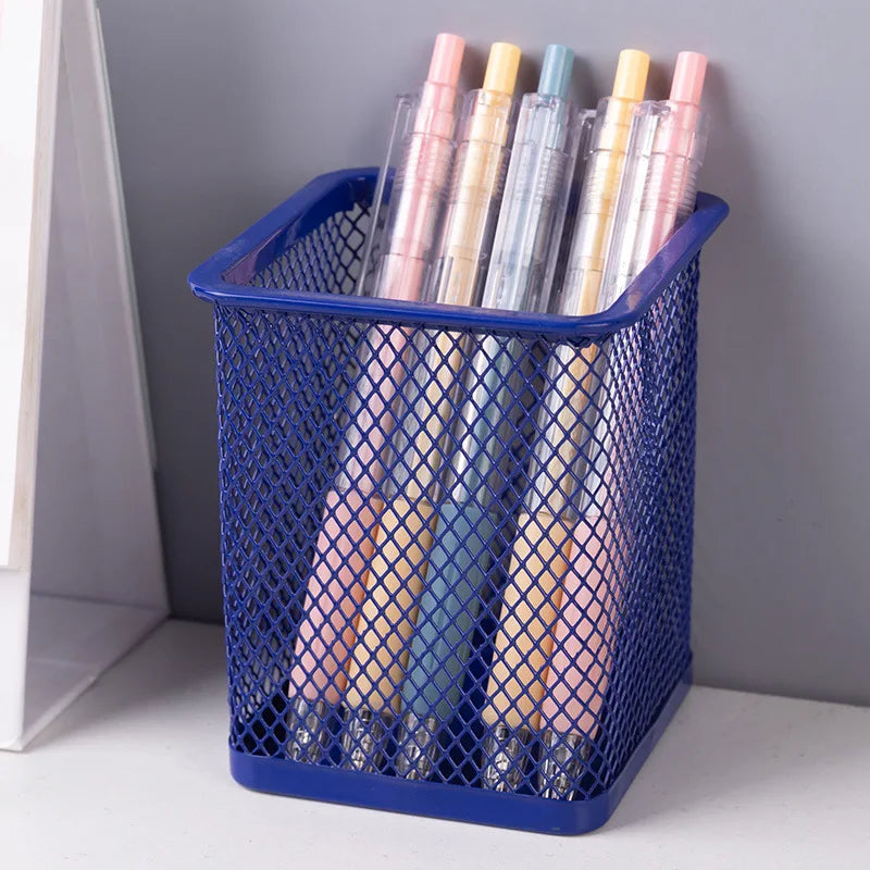 1Pcs New Pencil Holder Office Desk Metal Mesh Square Pen Pot Cup Case Container Organiser Durable Pencil Case